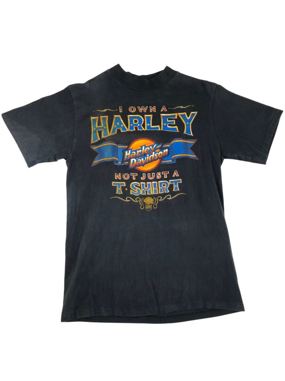 Harley Davidson Men Vintage Graphic Tee Shirt Size Small Single Stitch Black USA